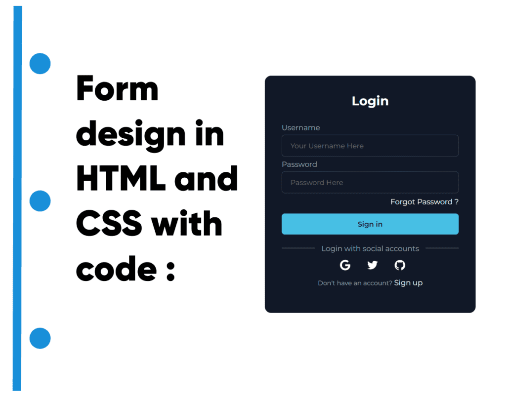 Form design in HTML and CSS with code